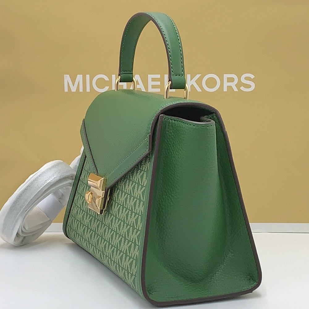 MICHAEL KORS
Whitney Medium Flap Top Handle Satchel Fern Green signature color - Picture 5 of 14